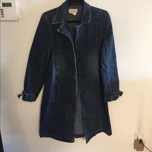 Live A Little Jean Jacket Trench Coat, Size L